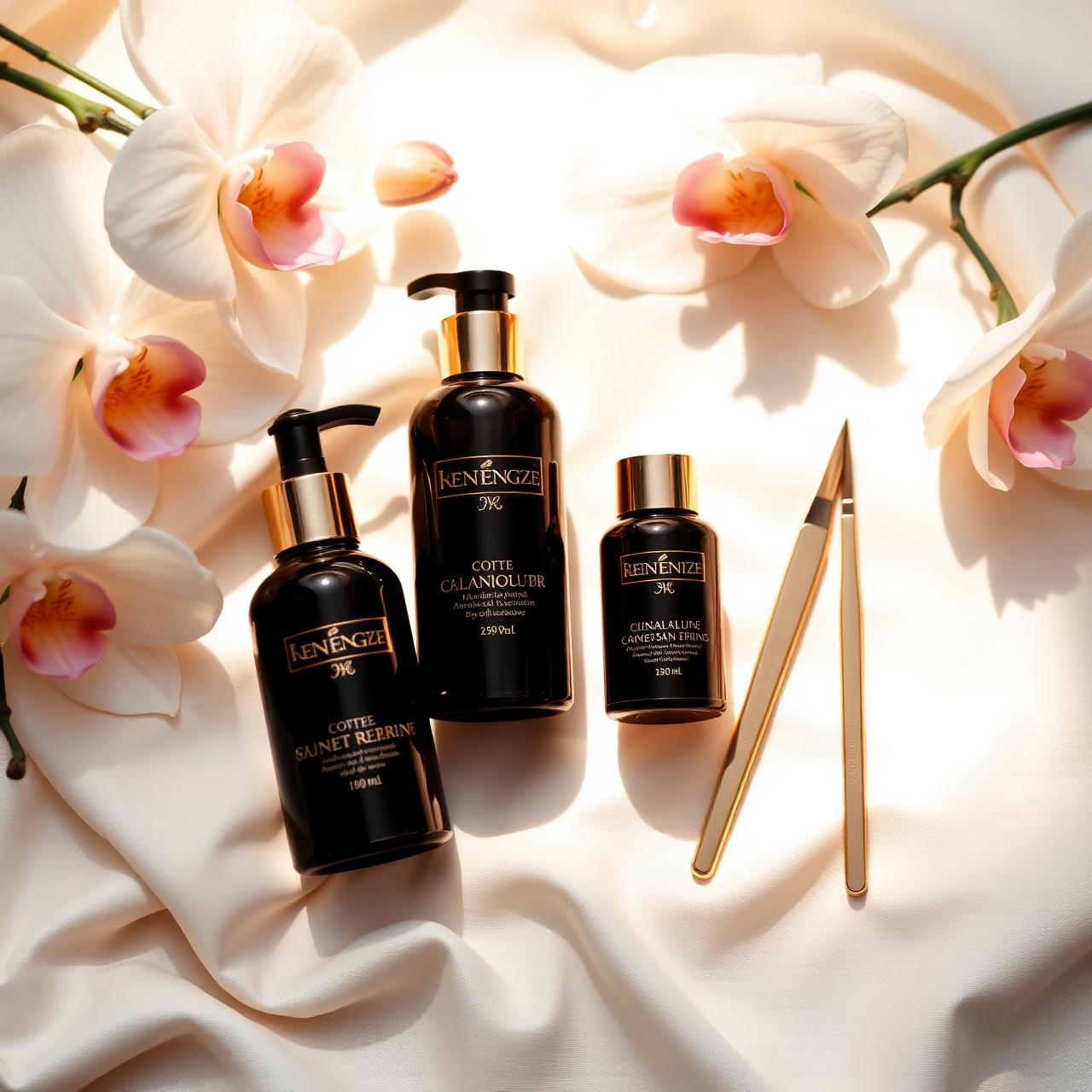 Premium skincare flatlay